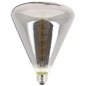 Ampoule led déco Triangle au verre fumé, culot E27, 4W cons., 200 lumens, lumière blanc chaud - RFDE400T150F - Xanlite pas cher