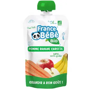 France Bébé Nutrition Gourde Pomme Banane Carotte +4m Bio 100g pas cher