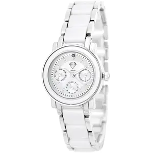 Comparateur de prix : 16547 So Charm Montres Montre Lila acier blanche ornée d'un véritable diamant noir