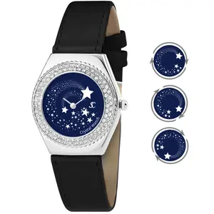 Comparateur de prix : 16547 Montre femme  So Charm MF316-ETOILE-NOIR - Bracelet Cuir Noir