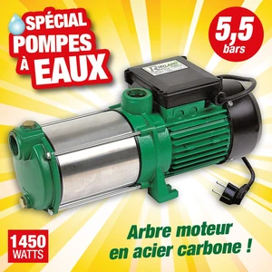 Comparateur de prix : Ribimex Pompe à eau SuperJet multicellulaire auto-amorçante 1450 W - 5,5 bars