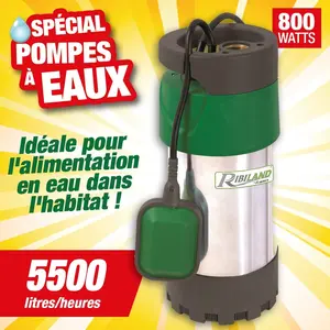 Comparateur de prix : RIBILAND Pompe de puits pour eaux claires - 800 w - Inox - ribimex - PRPVC801MC3