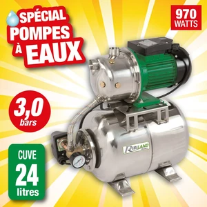 Comparateur de prix : Ribimex Pompe surpresseur 24l avec jet101 970w inox Ribiland prsi24jet101i