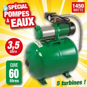 Ribimex pompe surpresseur 60l + pompe multi-cellulaire 5 turbines pas cher