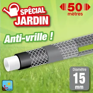 Comparateur de prix : Ribimex Tuyau D?arrosage Guipe Tricote Antivrille 5 Couches 50m Ribimex
