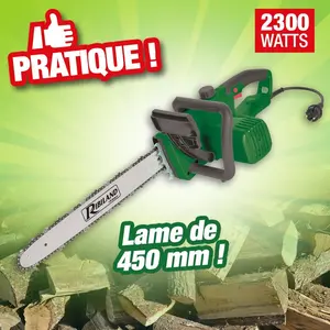 Comparateur de prix : Ribimex Ribiland Tronconneuse electrique de 2200 W avec guide 450mm Ribiland PRTRE450