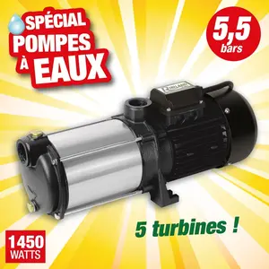 Comparateur de prix : Ribimex Pompe à eau multicellulaire auto-amorçante triphasée 1450 W - 5,5 bars