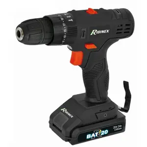 Ribitech perceuse Ribimex visseuse r-bat20 20.0 V avec batterie sans fil 2.0 Ah pas cher