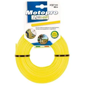 Comparateur de prix : RIBILAND Fil rond pour débroussailleuse D. 2,7 mm x 50 m jaune MOTOPRO...