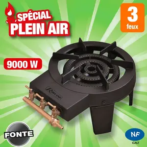 Comparateur de prix : Ribitech Ribiland - prf391/34 - Réchaud à gaz quadripatte en fonte 8.6kw