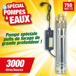 Comparateur de prix : Ribimex - Pompe pour puits grande profondeur 750 w refoulement max. 61m
