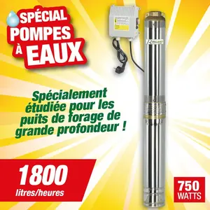Comparateur de prix : RIBIMEX Pompe pour puits à vis grande profondeur 750 w refoulement max. 130m