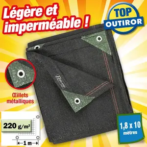 Comparateur de prix : Brise Vue 1,8 M X 10 M, 220 Gr/M2, Vert - Prbv22018x10v - Ribiland