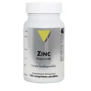 Vit'all+ Zinc Bisglycinate Haute Absorption - 100 comprimés sécables