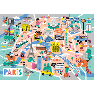 Puzzle Michèle Wilson - Balade à Paris - 50 pièces - Pour enfant de 7 ans et plus pas cher