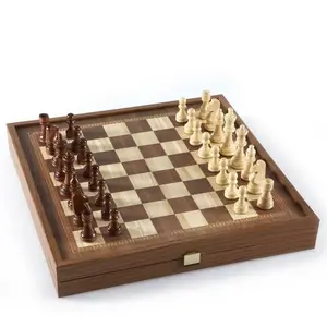 Manopoulos Echecs Backgammon en bois de Noyer 41cmVendu par1001hobbies