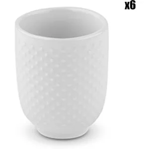 LAGUIOLE CUISSON Lot de 6 tasses en porcelaine blanche pas cher
