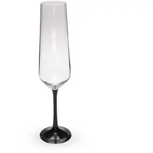 Fauchon - 6 Flûtes à Champagne transparent/noir - 200ml T.U pas cher