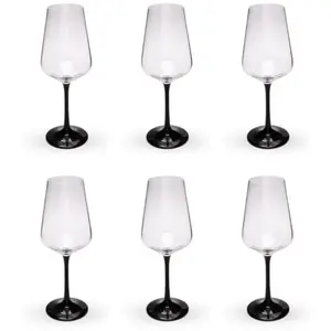 Fauchon - 6 Verres à pied transparent/noir - 250ml T.U