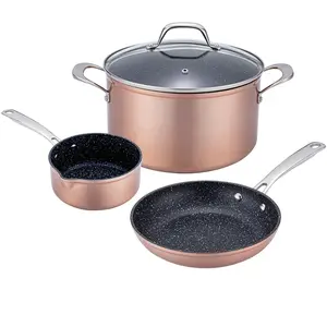 Set de 4 pièces cuivré 28cm Greblon céramique pas cher
