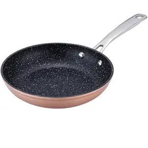 Poêle cuivré 24cm Greblon céramique pas cher