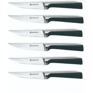 Set de 6 couteaux à steak en acier noir - "Scintibois" Laguiole Cuisson pas cher