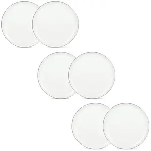 Lot de 6 assiettes plates blanches pas cher
