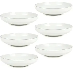 6 assiettes creuses blanches pas cher