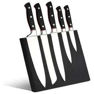 Gam'Hotel - Bloc magnétique 5 couteaux Hiro noir/rouge - 26x20.2 cm T.U pas cher