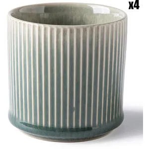 Laguiole - 4 Tasses Jade vertes - D.7.2x7.5 cm T.U pas cher