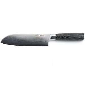 Gam'Hotel - Couteau santoku Damarus noir - 29.5 cm T.U pas cher