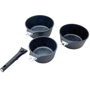 Laguiole Set de 3 casseroles noir amovible 16/18/20cm - "alizée" TU pas cher