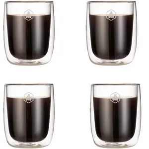 Laguiole - 4 Tasses à Espresso transparentes - 100ml T.U pas cher
