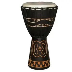 Tanga Djembe 10" Noir Sculpture Gye Nyame pas cher