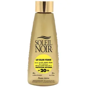 Soleil Noir Lait solaire vitaminé SPF20 - Anti-âge  Corps - Peaux claires - 150 ml pas cher
