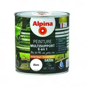 Alpina - Peinture Multisupport satinée 0.5 litre blancVendu parcdiscount