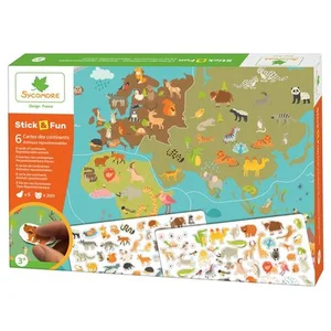 Mousses XL Animaux et Cartes Monde Stick N Fun