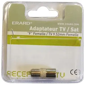 Comparateur de prix : Erard - Adaptateur fiche satellite femelle, tv 9,52mm femelle