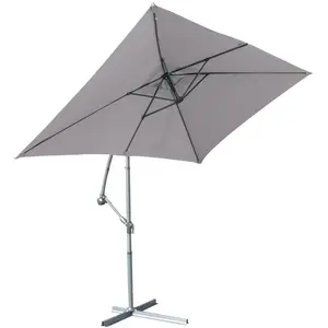 OZALIDE Parasol mat déporté Super King 3x2 m Gris perle pas cher