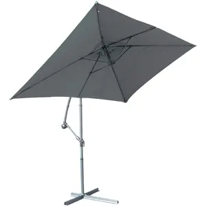Parasol déporté super king - 300 x 200 cm - anthracite OZALIDE pas cher