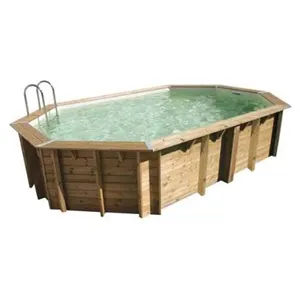 Comparateur de prix : UBBINK Piscine hors sol bois octogonale - 400X610x130cm -  Liner Beige- OCEA   