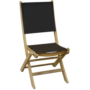 PROLOISIRS Chaise de jardin pliante Teck et toile - Newton pas cher