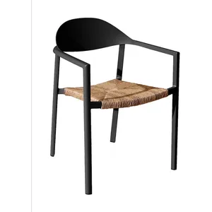 PROLOISIRS Fauteuil de jardin empilable aluminium et résine synthétique - Bage 126 - Couleur Graphite / Noir pas cher