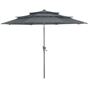 PROLOISIRS Parasol droit en aluminium 3 strates inclinable manivelle 3... pas cher
