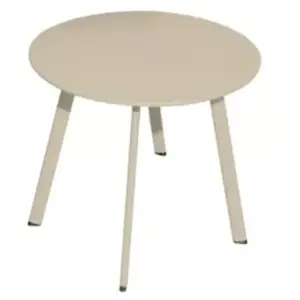 PROLOISIRS Table basse - MASSAÏ - Acier époxy - Ø40 cm - Crème pas cher