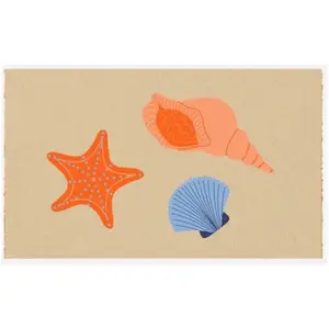 PROLOISIRS Paillasson 75x45 Fibre Naturelle - Coquillages pas cher