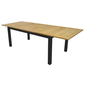 Comparateur de prix : PROLOISIRS Table extensible - MADAGASCAR - Aluminium graphite - Teck FSC 100% - Allonge papillon - 180/260 x 100 cm