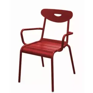 Fauteuil de jardin empilable aluminium rouge ProLoisirs Smiley pas cher