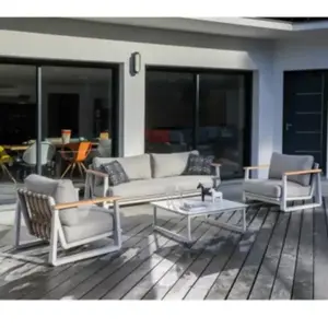 Salon de jardin 4 places crème ProLoisirs Leather Teck