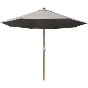 RENDEZ VOUS DECO Parasol droit en bois - Diamètre 300 cm - Toile couleur grise TU